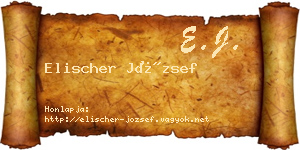 Elischer József névjegykártya